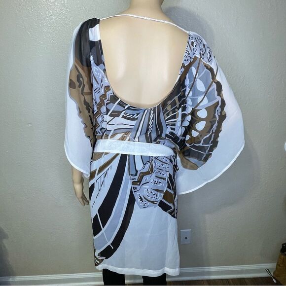 Club Z Collection Lightweight Swim Cover Brown White Gray Size Large - Picture 5 of 10